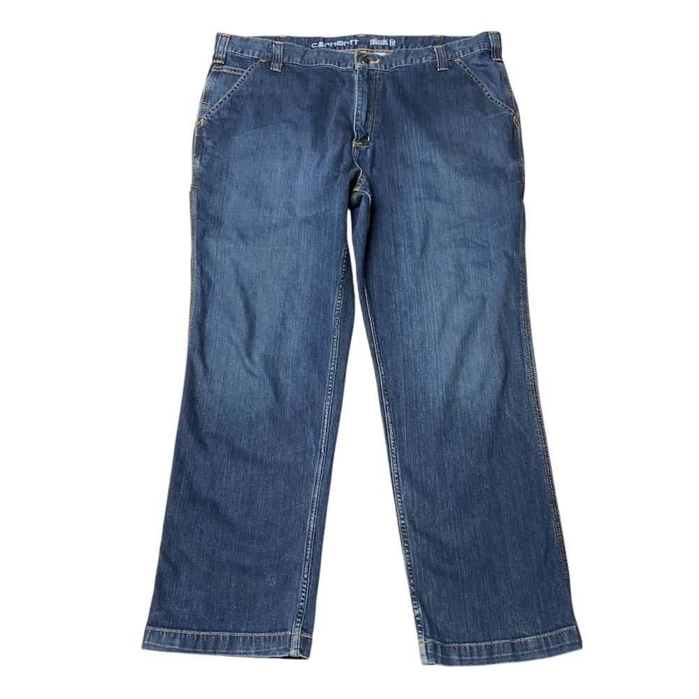 Men Carhartt 42x30 Dark Denim Pants Utility Outdoor Carpenter EUC Vintage Wash